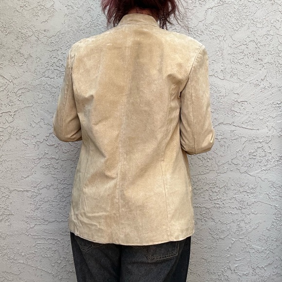Y2k Genuine Leather Suede Moto Style Jacket - Picture 7 of 10